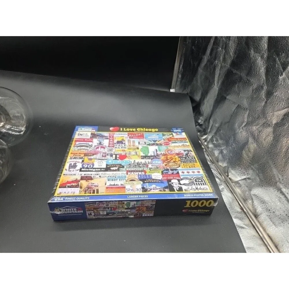 White Mountain 1000 Piece Puzzle I Love Chicago Collage